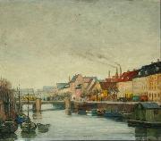RICHTER, Johan Channel scenery from Copenhagen oil painting artist